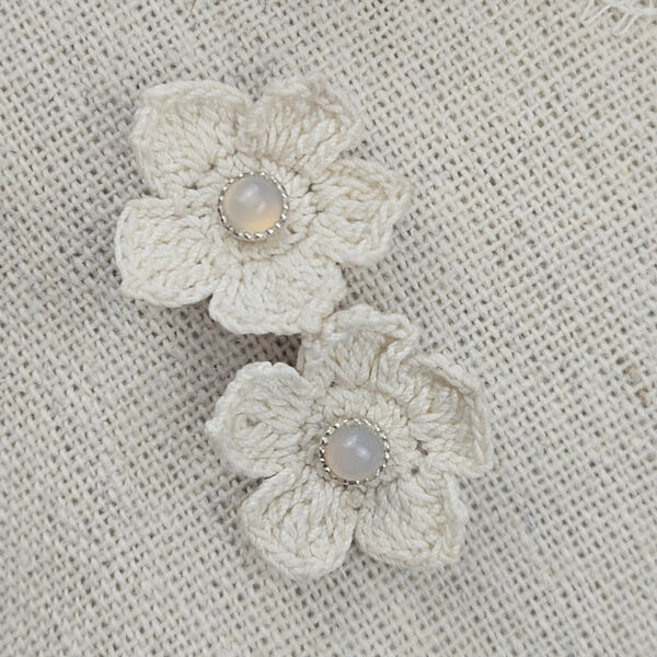 Boucles d'oreilles Fleur Marguerite Ivoire – Éclat Nacré